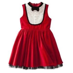 Harajuku Mimi for Target Girls Tuxedo Red Velvet Dress Sz 6